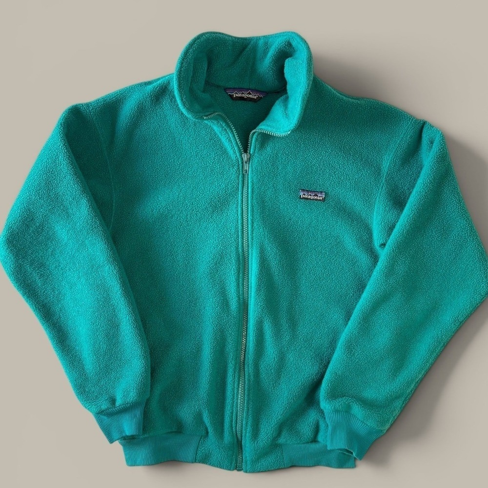 Patagonia Vintage 1997 Synchilla Fleece Jacket Small Teal Made in USA S7 Zip